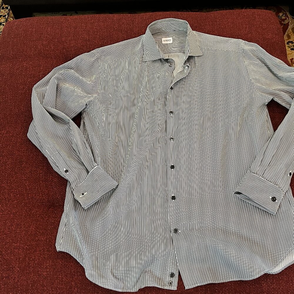 Armani, L, cotton, black and white stripe